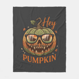 Hey Kürbis Halloween Kürbislaternen Brille Schnurr Fleecedecke