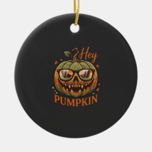 Hey Kürbis Halloween Kürbislaternen Brille Schnurr Keramik Ornament