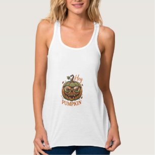 Hey Kürbis Halloween Kürbislaternen Brille Schnurr Tank Top