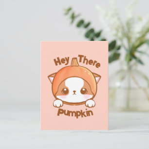 Hey Kürbis, ich sage nur Hallo Kawaii Postkarte