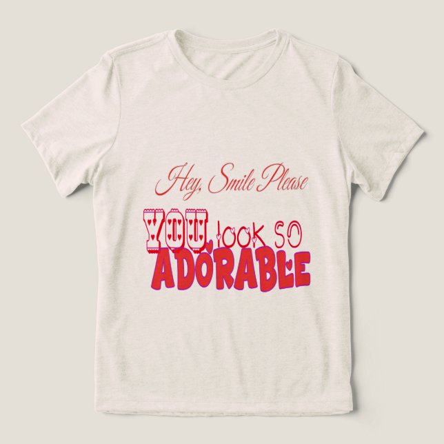 Hey lächle bitte! Tri-Blend shirt (Design Vorderseite)