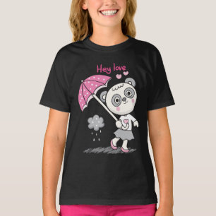 Hey Liebe Panda Funny Niedlich Girl T-Shirt