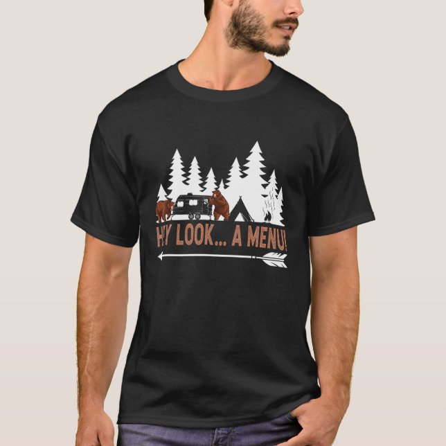 Hey Look A Menu Funny Camping Camper Funny Camping T-Shirt (Vorderseite)