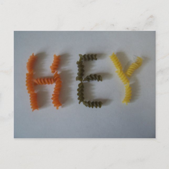 Hey Macaroni! Postkarte (Vorderseite)