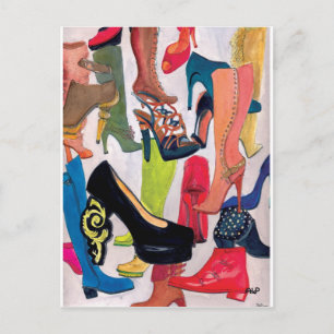 Hey, Mädchen, braucht ein neues Paar? Schöne Schuh Postkarte