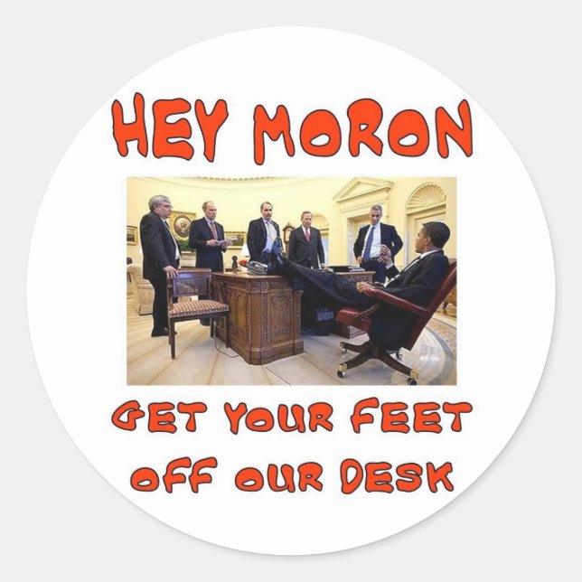 HEY MORON RUNDER AUFKLEBER (Vorderseite)