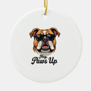 Hey Paws Up Vintage Bulldog mit Sonnenbrille Lusti Keramik Ornament