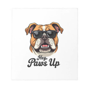 Hey Paws Up Vintage Bulldog mit Sonnenbrille Lusti Notizblock