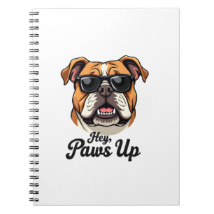 Hey Paws Up Vintage Bulldog mit Sonnenbrille Lusti Notizblock