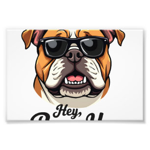 Hey Paws Up Vintage Bulldogge mit Sonnenbrille Lus Fotodruck