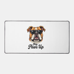 Hey Paws Up Vintage Bulldogge mit Sonnenbrille Lus Schreibtischunterlage