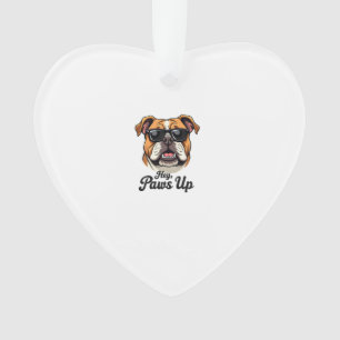 Hey Pfoten hoch Vintage Bulldogge mit Sonnenbrille Ornament