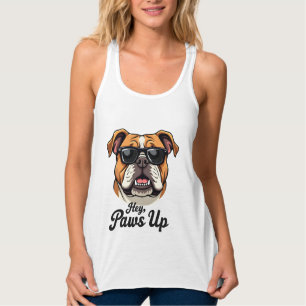 Hey Pfoten hoch Vintage Bulldogge mit Sonnenbrille Tank Top