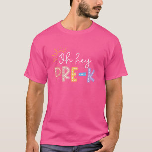 Hey, Pre K Student Lehrer glücklich ersten Tag zur T-Shirt