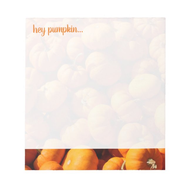 'Hey Pumpkin' Fall Message Notepad Notizblock (Vorderseite)