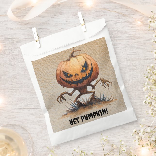 Hey Pumpkin | Halloween Spooky Favor Bags Geschenktütchen (Ausgeschnitten)