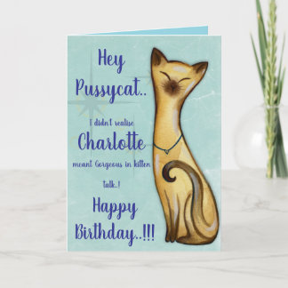 Hey Pussycat Klappen Geburtstag Karte