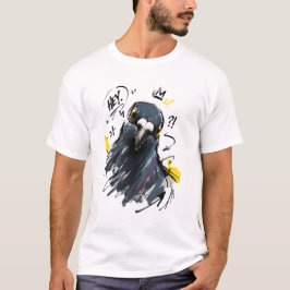 Hey Sassy Taubenporträt – Kühner handgezeichneter  T-Shirt