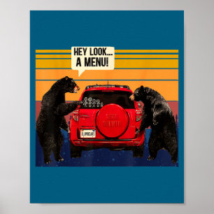 Hey Schau Ein Menü Camng Camper, Retro Vintage Lus Poster