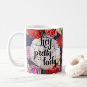 Hey Schöne Dame Dramatische Vintage-Aquarell-Rosen Tasse