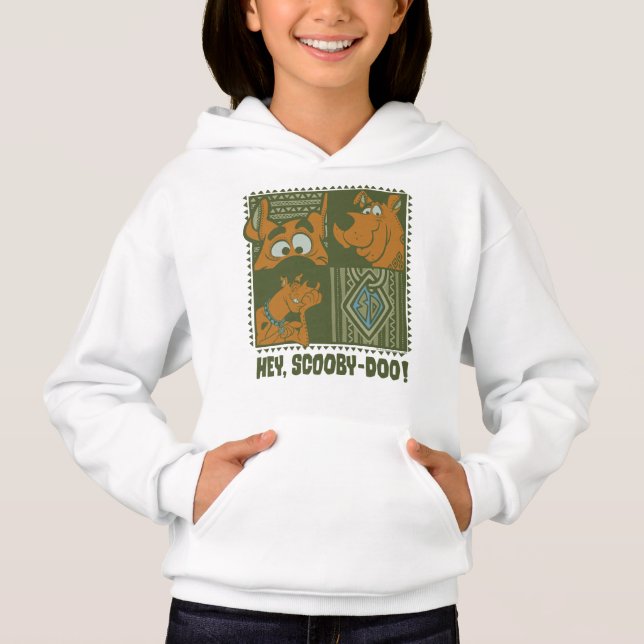 Hey Scooby-Doo Tribal Square Grafik Hoodie (Vorderseite)