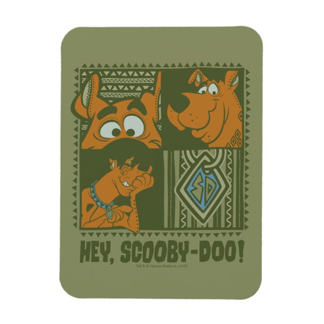 Hey Scooby-Doo Tribal Square Grafik Magnet (Vertikal)