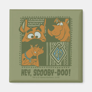 Hey Scooby-Doo Tribal Square Grafik Magnet