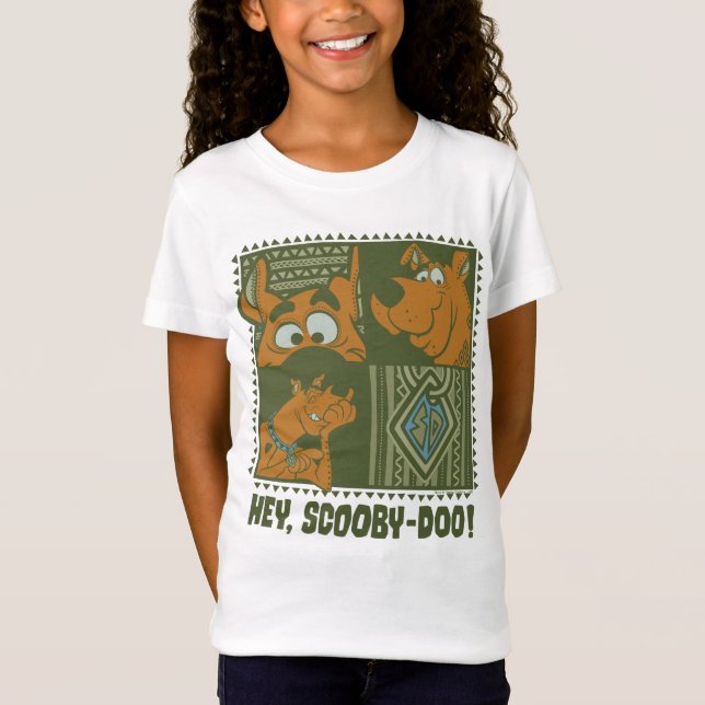 Hey Scooby-Doo Tribal Square Grafik T-Shirt (Vorderseite)