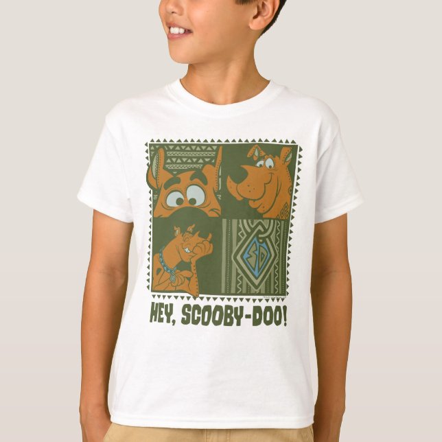 Hey Scooby-Doo Tribal Square Grafik T-Shirt (Vorderseite)