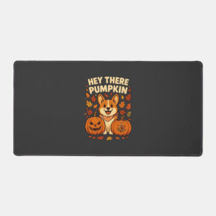 Hey There Kürbis Corgi Halloween Kürbisse Herbst Schreibtischunterlage