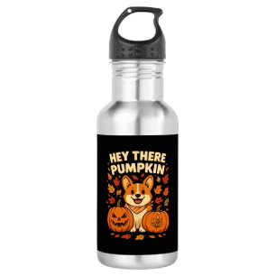 Hey There Pumpkin Corgi Halloween Kürbisse Herbst Edelstahlflasche