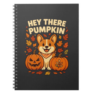 Hey There Pumpkin Corgi Halloween Kürbisse Herbst Notizblock