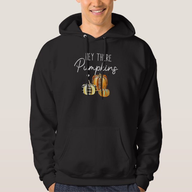 Hey There Pumpkin Leopard Pumpkin Thanksgiving Fal Hoodie (Vorderseite)