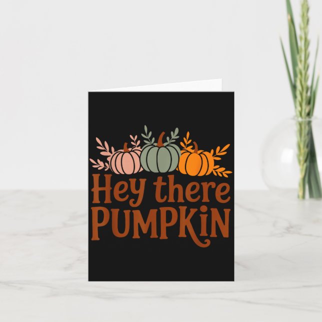 Hey There Pumpkin,trendy Fall Autumn Halloween Ret Karte (Vorderseite)