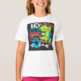 Hey Typ Gimme 5" Skater Dino Kids T - Shirt