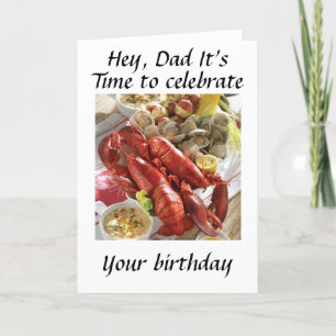 HEY VATER HIER IST EIN LOBSTER BOIL BIRTHDAY WISCH KARTE