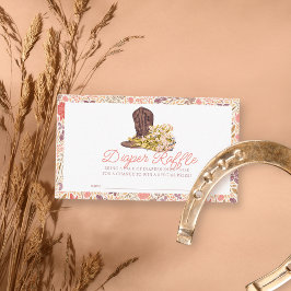 Hey Y all Cowboy Boot Bouquet Diaper Raffle Ticket Begleitkarte