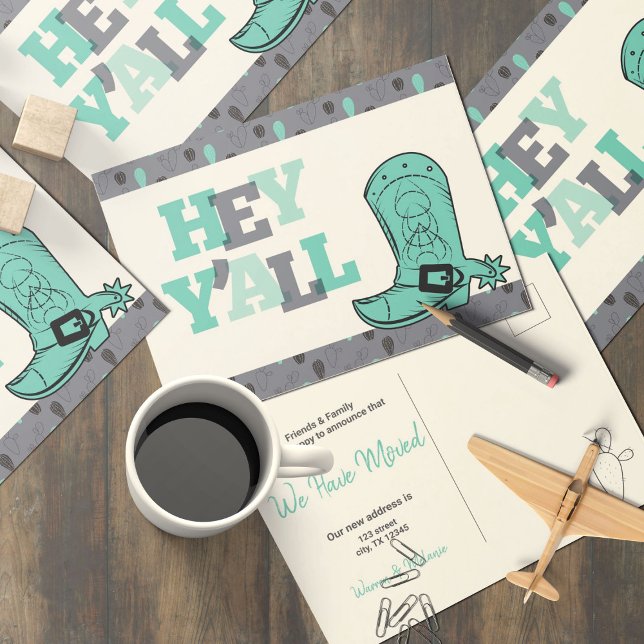 Hey Y'All - Texas Moving Ankündigungspostkarte (Von Creator hochgeladen)