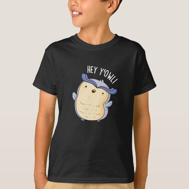 Hey Y'Owl Owl Puck Dark BG T-Shirt (Vorderseite)