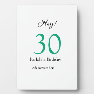 Hey, zum 30. Geburtstag grün schwarze fettschrift Fotoplatte