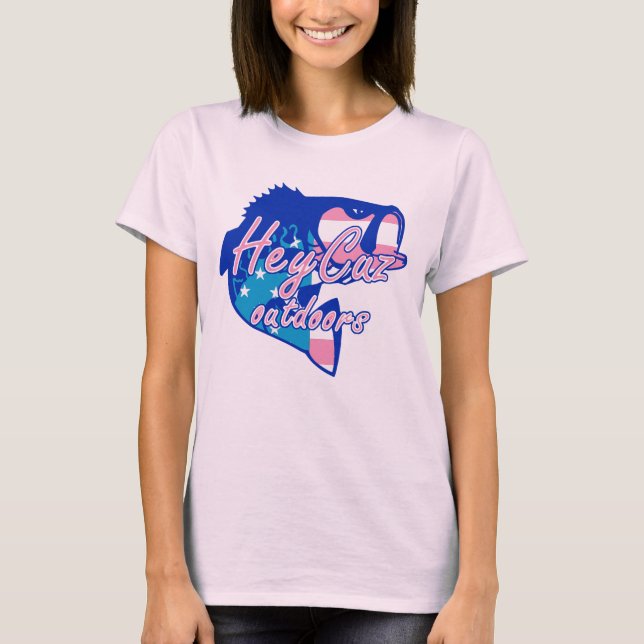 HeyCuz Outdoor Logo Rosa Version T-Shirt (Vorderseite)