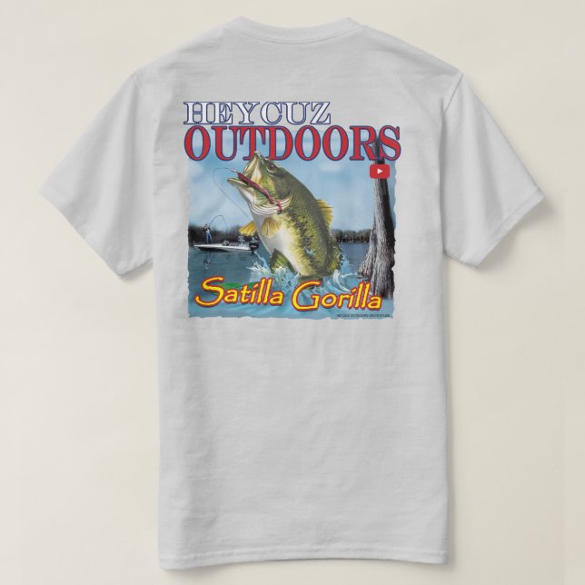 HeyCuz Outdoor Satilla Gorilla Bass Design T-Shirt (Design Rückseite)