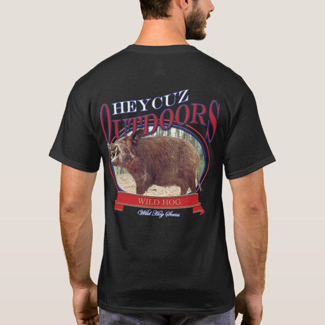 HeyCuz Outdoor Wild Hog Design T-Shirt (Rückseite)