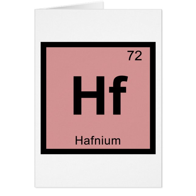 Hf - Hafium Chemistry Periodisches Tabellensymbol (Vorne)