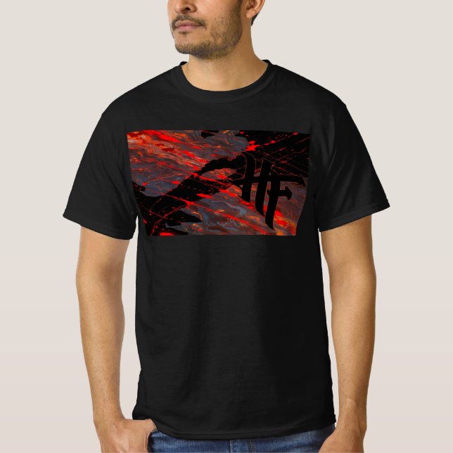 HF  logo placed on drip art background T-Shirt (Vorderseite)