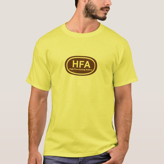 "HFA" hoher arbeitender Autismus-T - Shirt (Vorderseite)