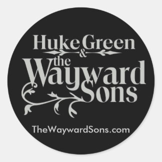HG&amp;WS Logo schwarz, hinten, TheWaywardSon... Runder Aufkleber