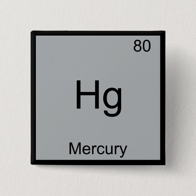 Hg - Merkur Funny Chemistry Element Symbol T-Shirt Button (Vorderseite)