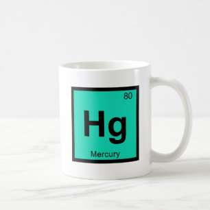 Hg - Periodisches Tabellensymbol für Quecksilber-C Tasse