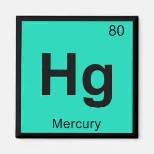 Hg - Quecksilber Chemie Periodensystem Symbol Magnet